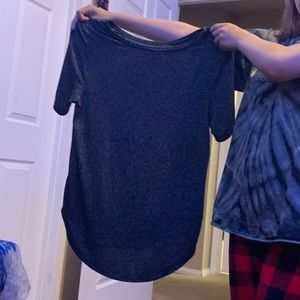 grey silk shirt